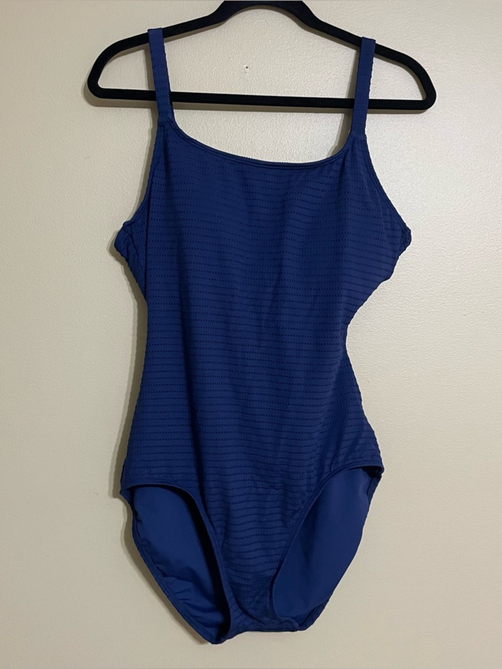 hermoza navy blue one piece open back swimsuit size 12